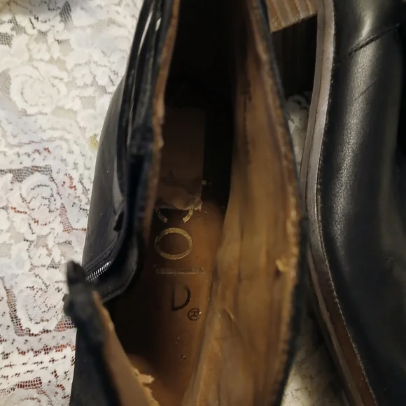 Nicole Black Leather Ankle Boots Zipper Side Sz 9 1/2M - Picture 8 of 10